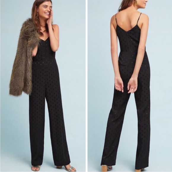Anthropologie Pants - Anthropologie The Essential JumpSuit Black Polka Dots 2